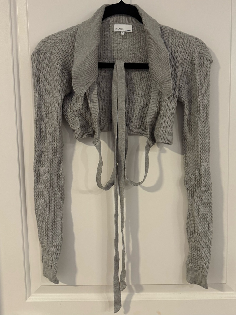DANIELLE BERNSTEIN by WeWoreWhat Light Gray Cropped Tie-Front Bolero Womens XS